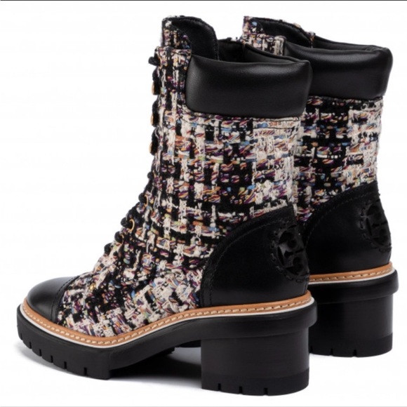 Tory Burch Tweed Lace-Up Ankle Boots - Picture 3 of 15